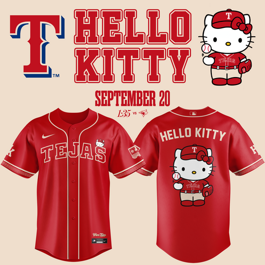 Exclusive Tejas City Connect Texas Rangers x Hello Kitty Jersey 2026