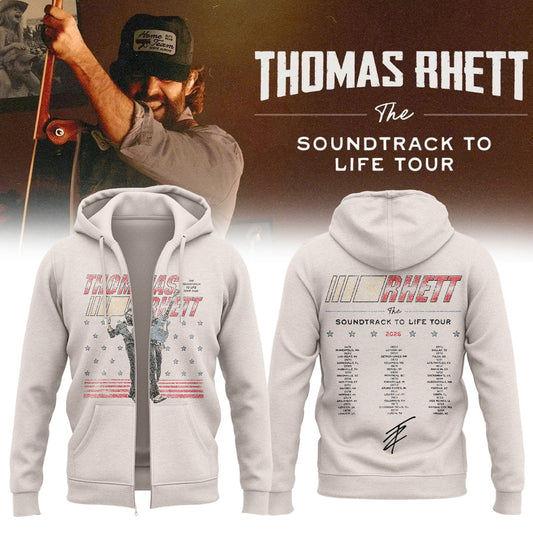 ,..Thomas Rhett ”The Soundtrack to Life Tour” Limited Edition Signature – Zip Hoodie