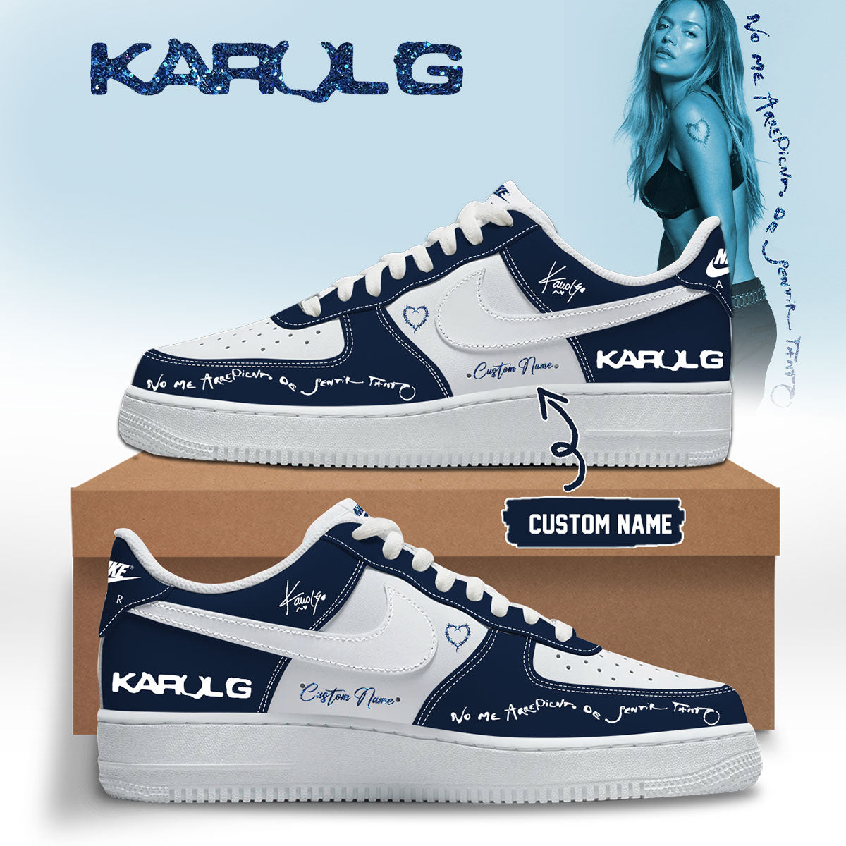 .KaRol G Album “NO ME ARREPIENTO DE SENTIR TANTO” 🩵 – Shoes 1-4