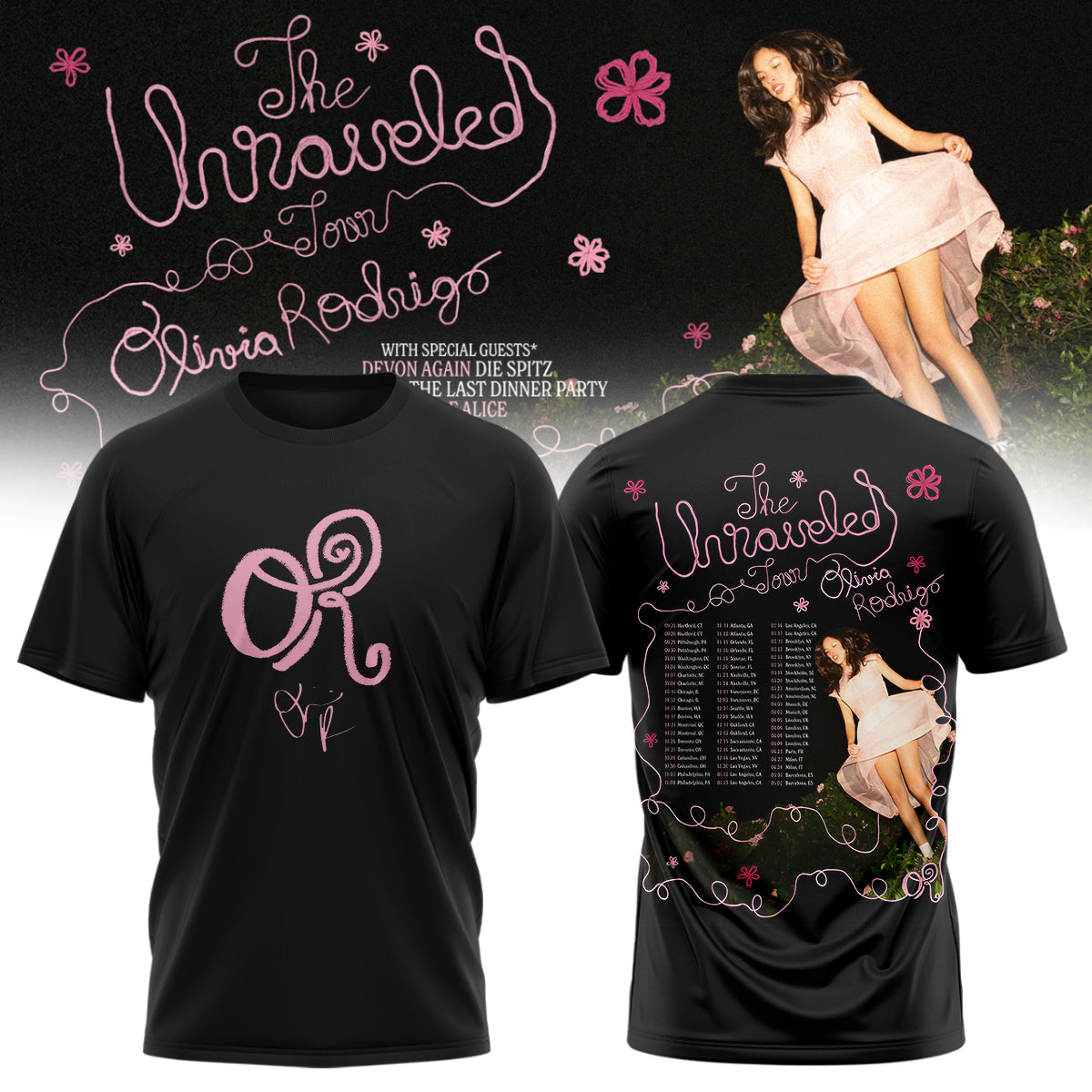 Olivia Rodrigo The Unraveled Tour signed TShirt