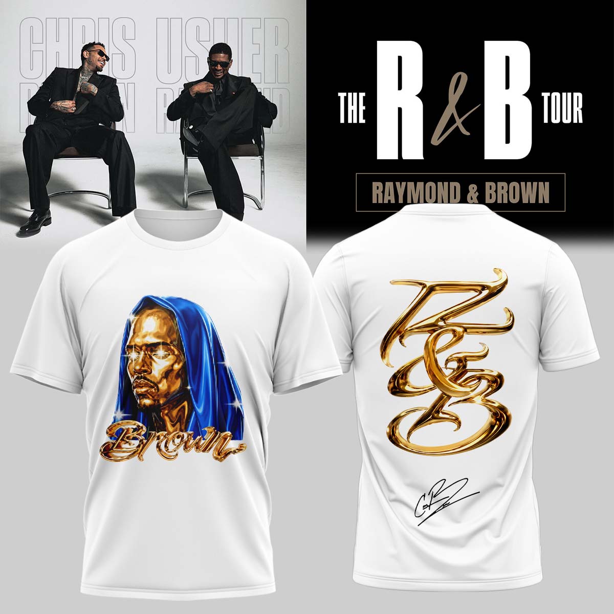 Official Chris Brown R&B Tour Signed Tshirt