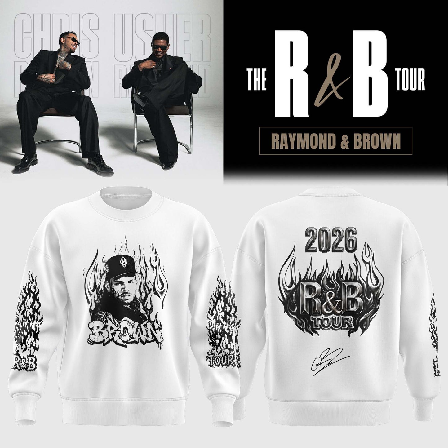 fficial Chris Brown R&B Tour Signed Sweatshirt