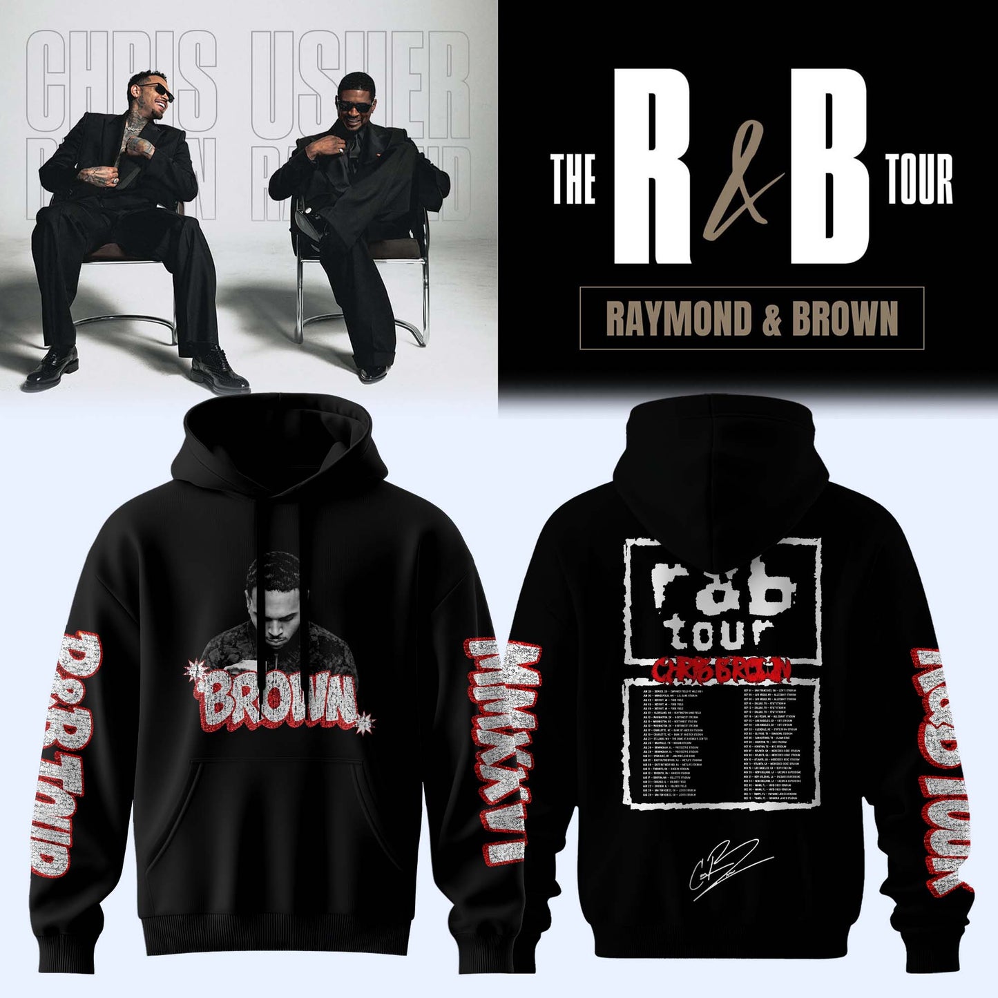 Official Chris Brown R&B Tour Signed Hoodie