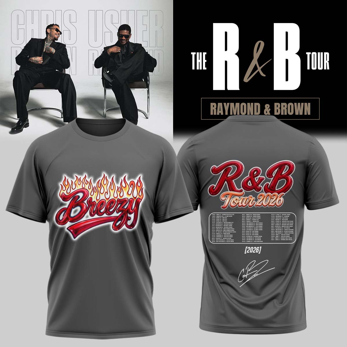 Official Chris Brown R&B Tour Signed Tshirt