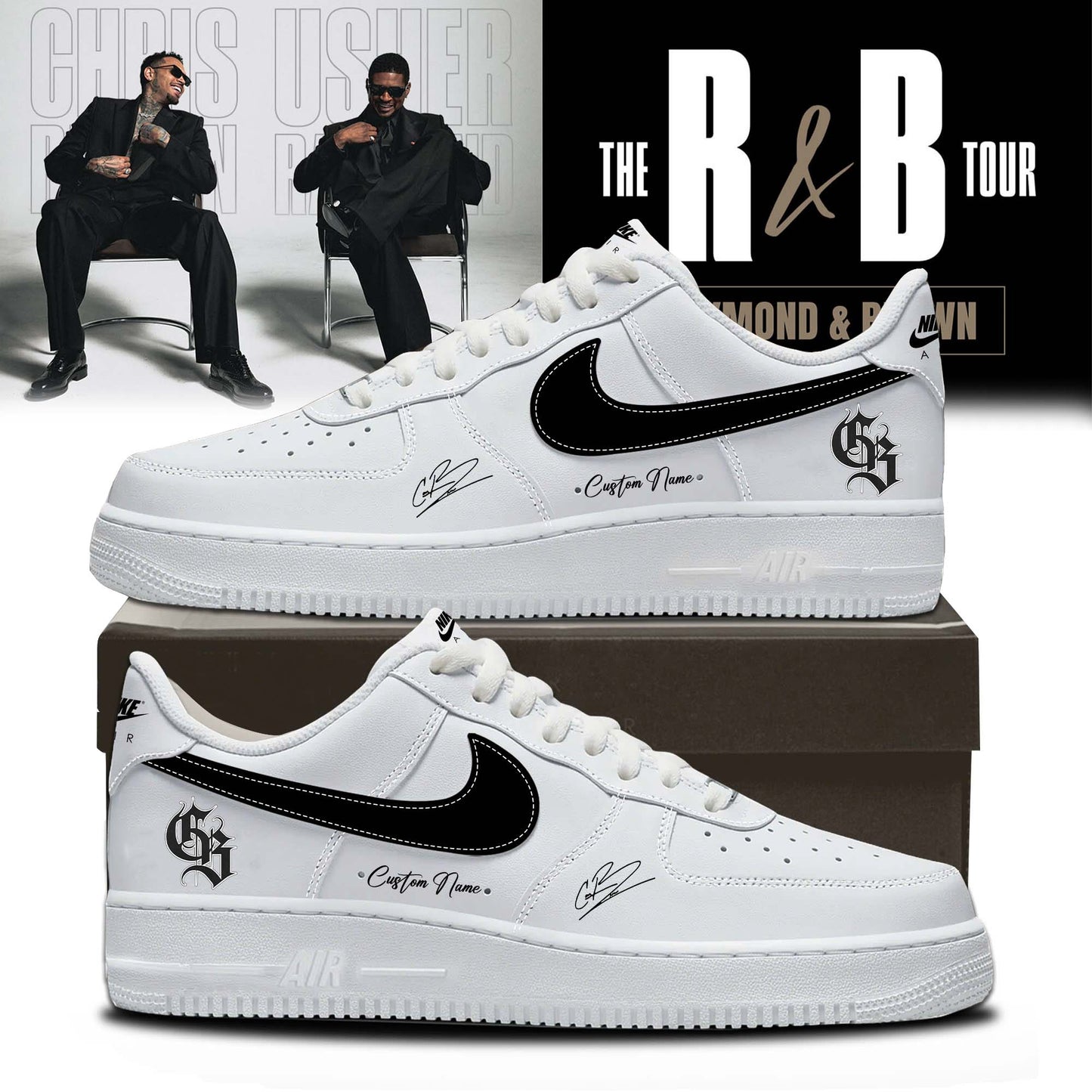 Official Chris Brown R&B Tour Signed Shoes 3
