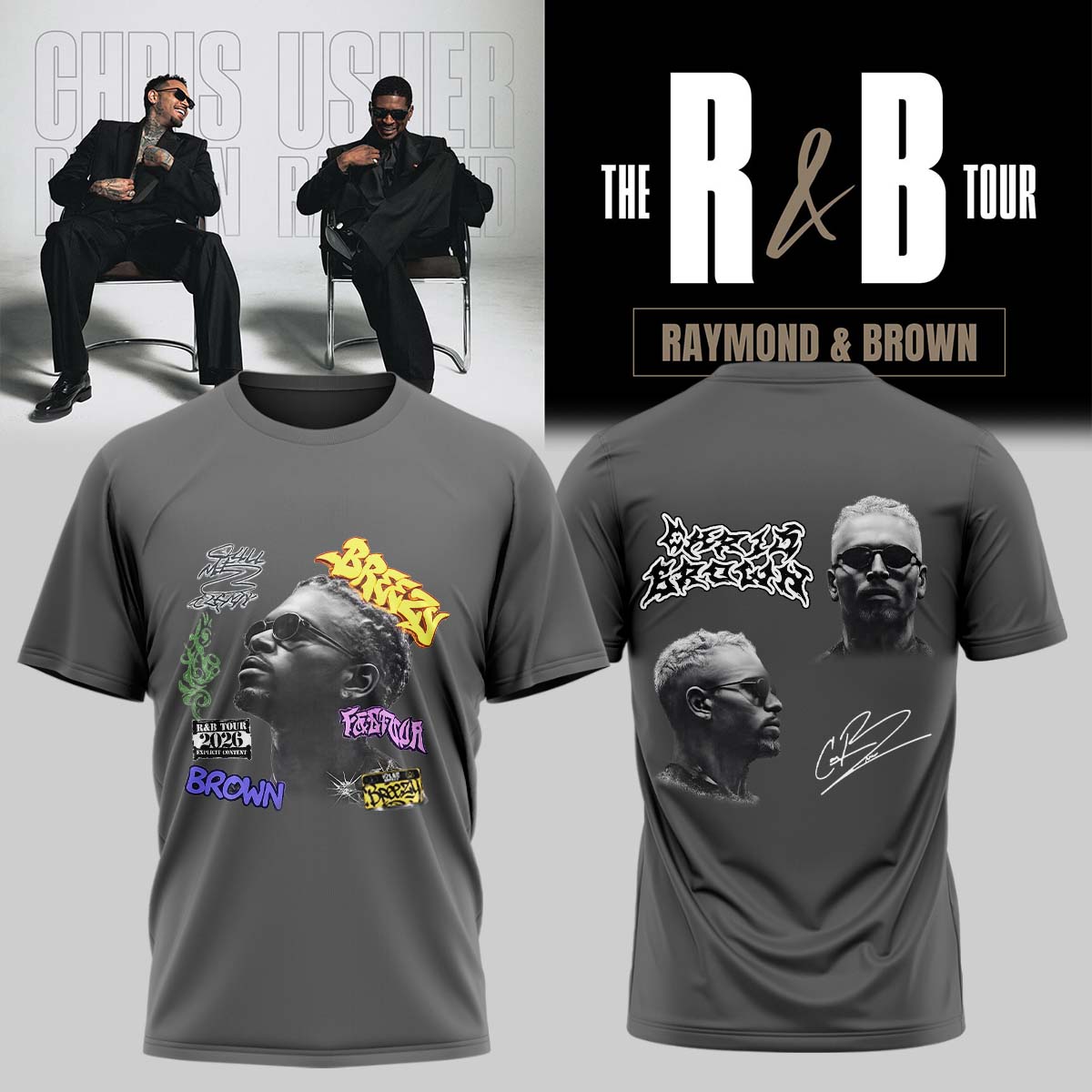 Official Chris Brown R&B Tour Signed Tshirt