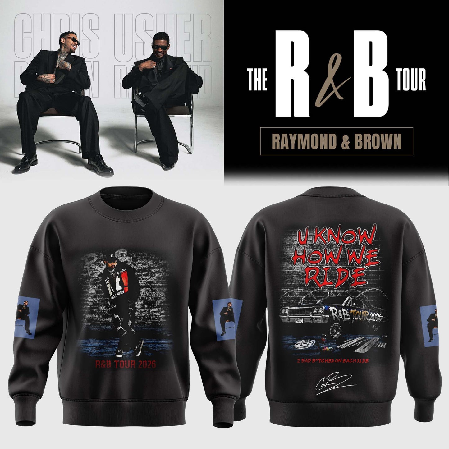 Official Chris Brown R&B Tour Signed Sweatshirt