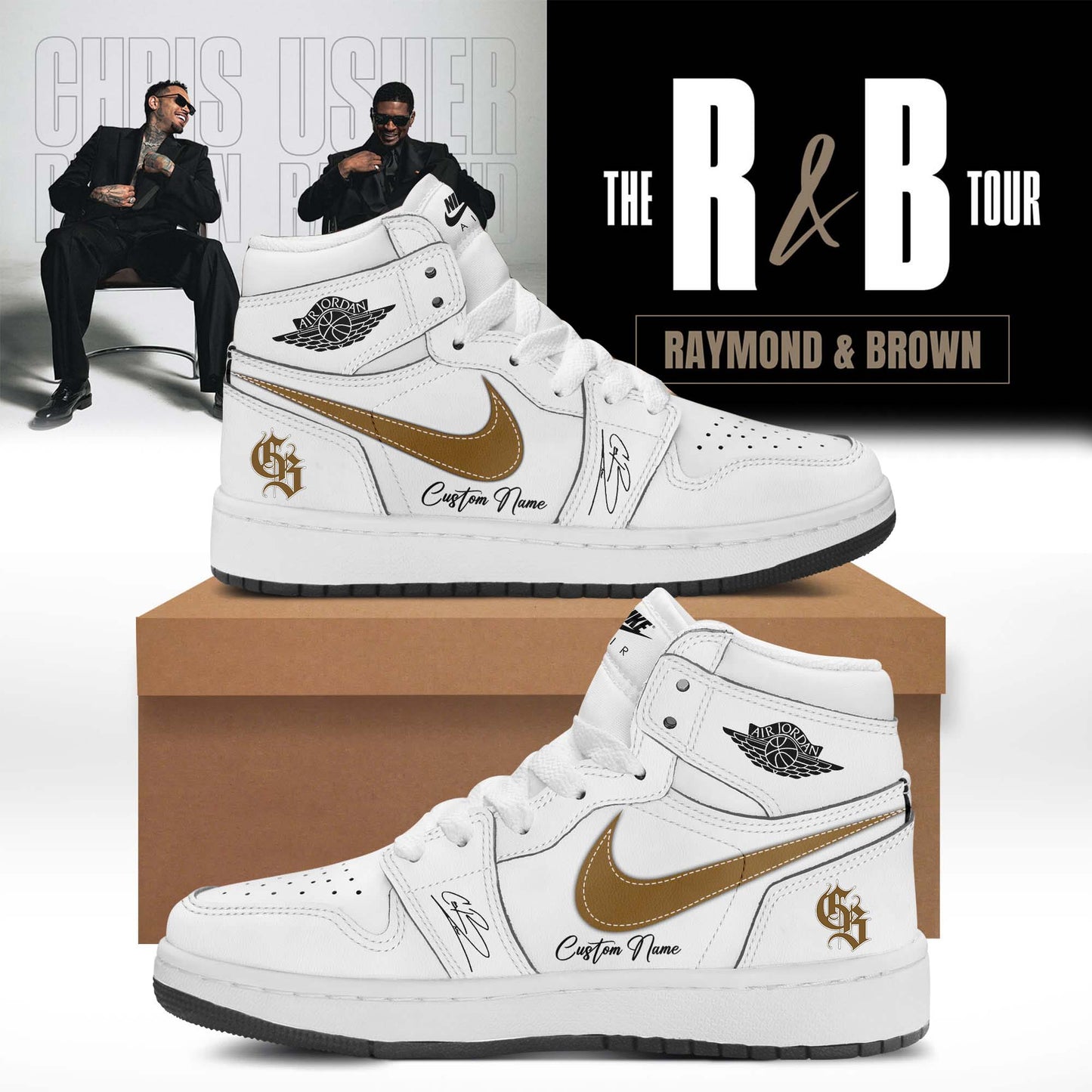 Official Chris Brown R&B Tour Signed Shoes 1