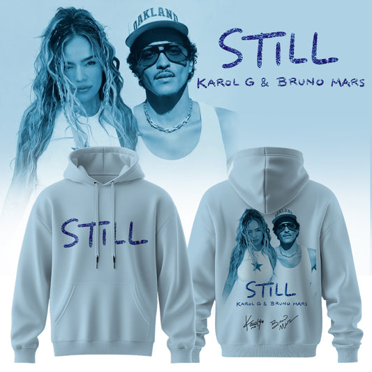 .,Karol G & Bruno Mars “STILL” .Limited Edition Signature Hoodie
