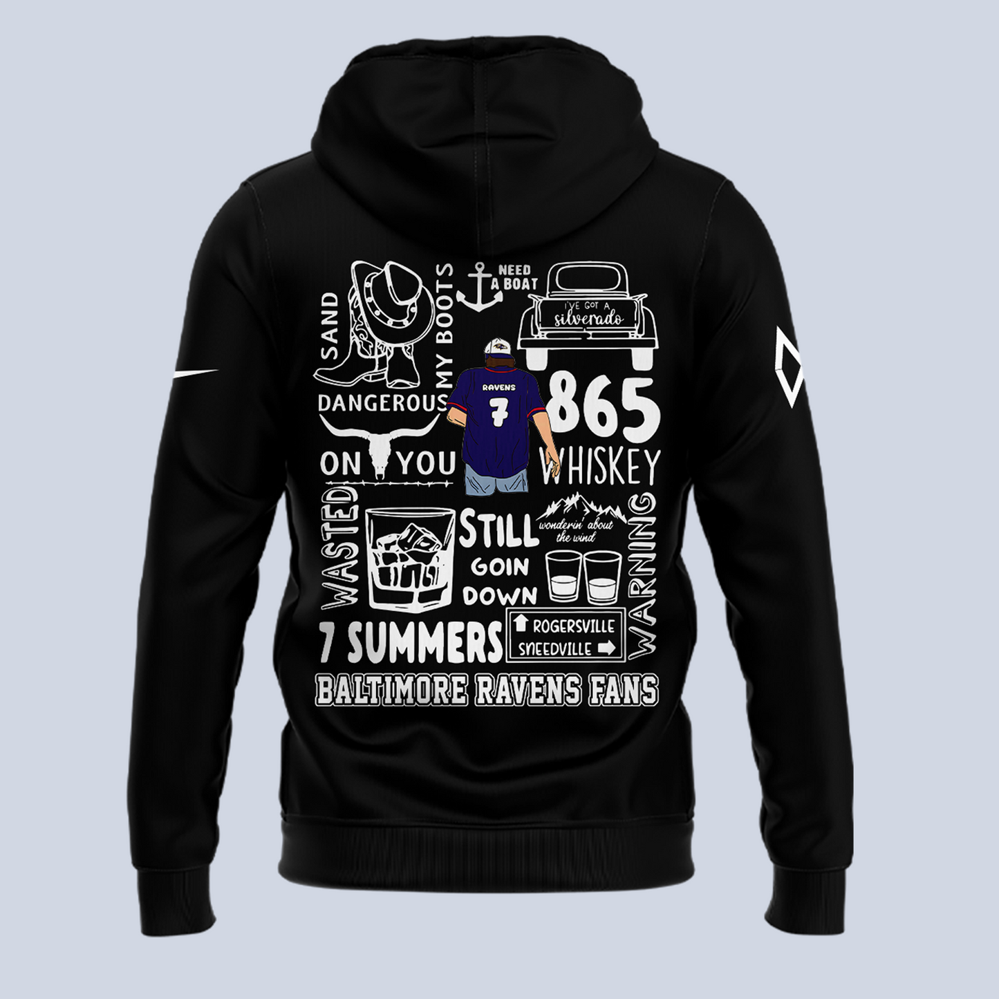Limited Edition Baltimore Ravens x Morgan Wallen Black Hoodie