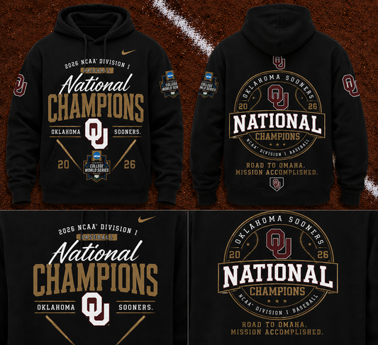 Oklahoma Sooners 2026 NCAA Baseball National Champions Hoodie