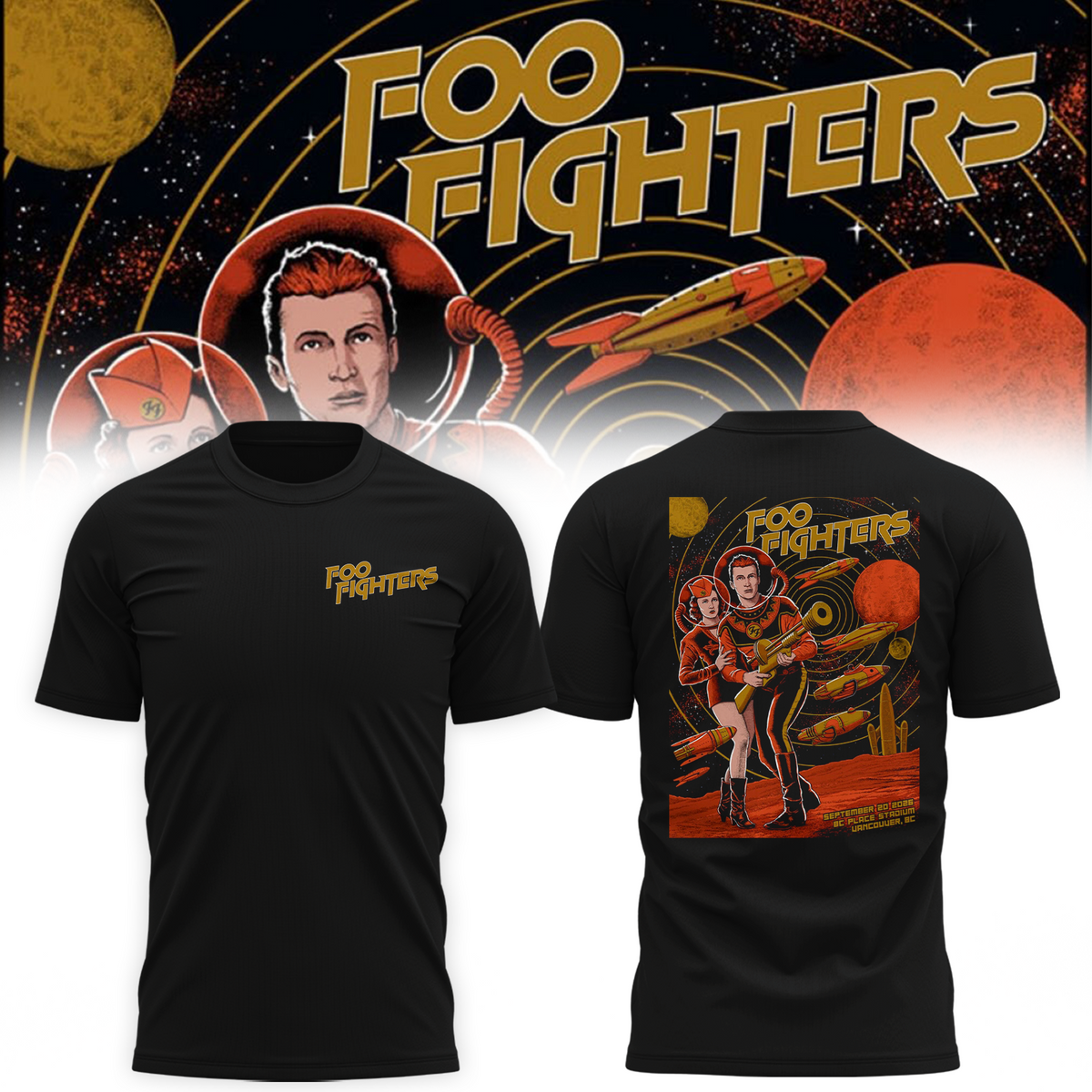 Foo Fighters Vancouver BC 2026 Event Poster Live At BC Place Stadium On September 20 2026 Shirt
