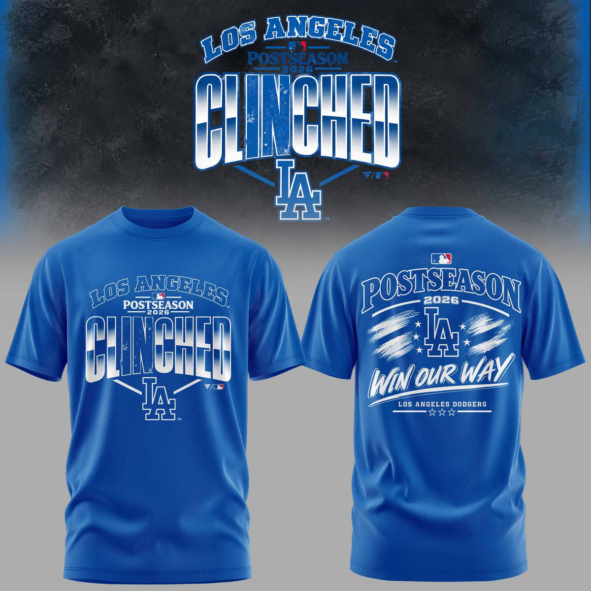 .LAD 2026 Postseason Clinched 3D All-Over Print Graphic T-Shirt V2