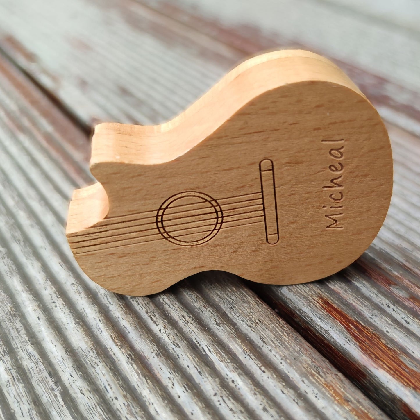Personalized Guitar Pick Box, Engraved Wood Pick Case, Custom Plectrum Holder, Musician Valentines Day Gift Wooden Box For gurtar player