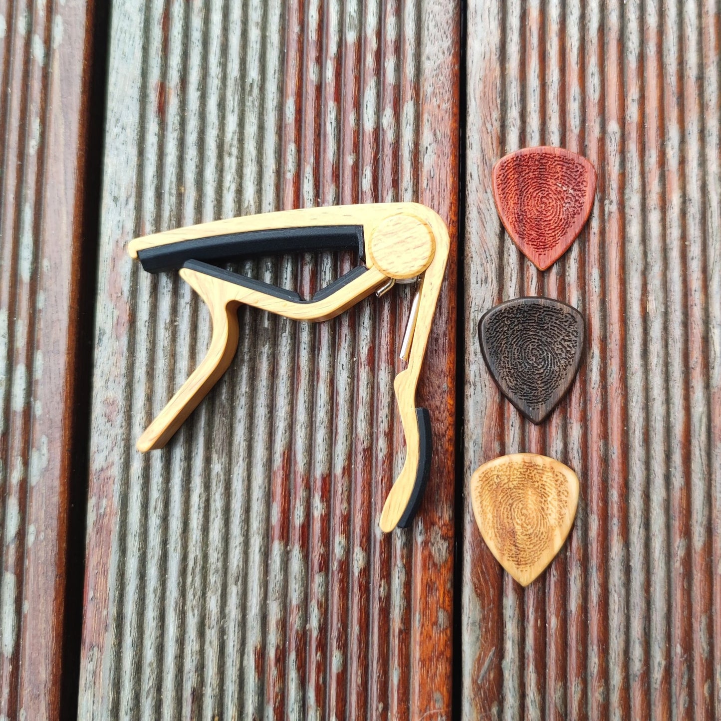 Personalized Fingerprint Guitar Pick, Engraved Custom Capo, Music Gift