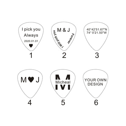 Personalized Fingerprint Guitar Pick, Engraved Custom Capo, Music Gift