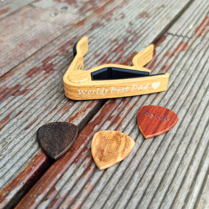 Personalized Fingerprint Guitar Pick, Engraved Custom Capo, Music Gift