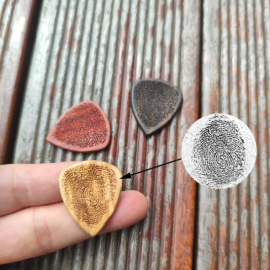 Personalized Fingerprint Guitar Pick, Engraved Custom Capo, Music Gift
