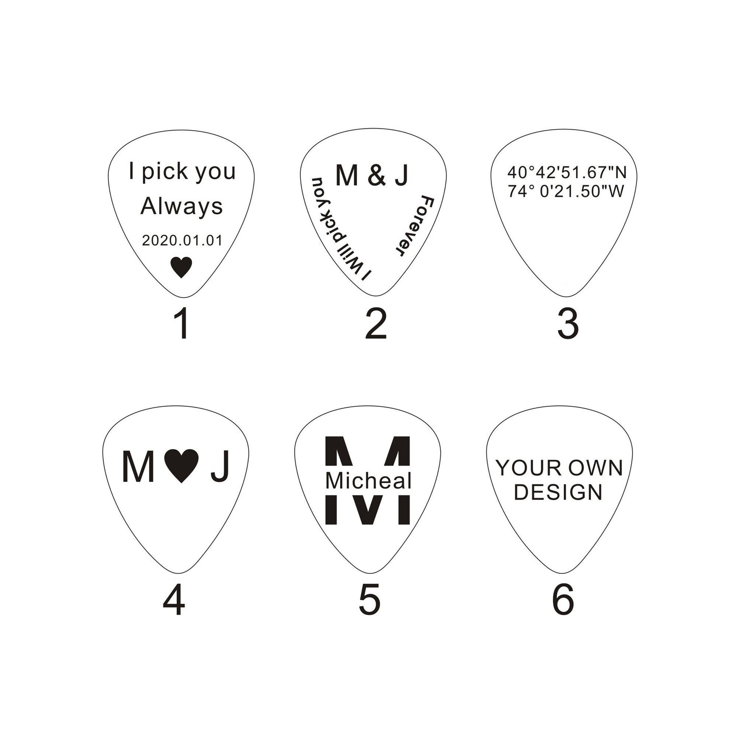 Personalized Wood Guitar Pick Box: Engraved Plectrum Case, Musician Gift