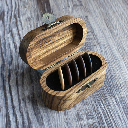 Personalized Zebra Wood Guitar Pick Case: Engraved Plectrum Holder