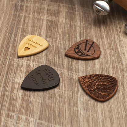 Personalized Wooden Guitar Picks with Case, Custom Guitar Pick Holder, Plectrum Box Guitar Player Gift, Father's Day, Gifts for Christmas