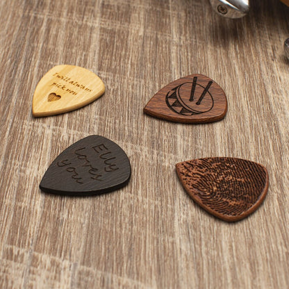 Personalized Guitar Pick Box: Engraved Wooden Music Gift