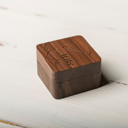 Personalized Guitar Pick Box: Engraved Walnut Wood, Musician Gift
