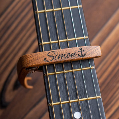 Personalized Wooden Guitar Pick Case: Engraved Musician Gift