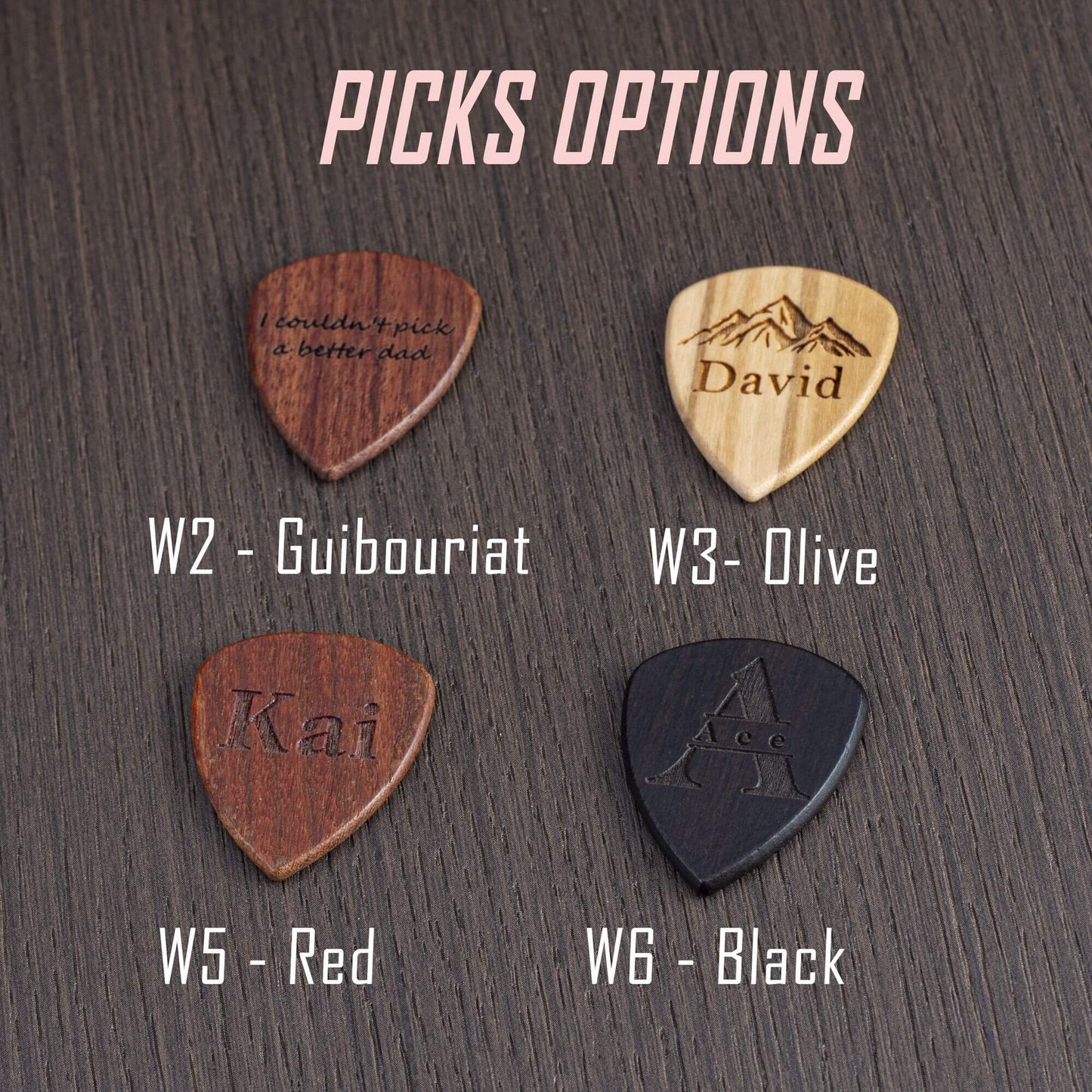 Personalized Wooden Guitar Pick Case: Musician Gift with Keychain