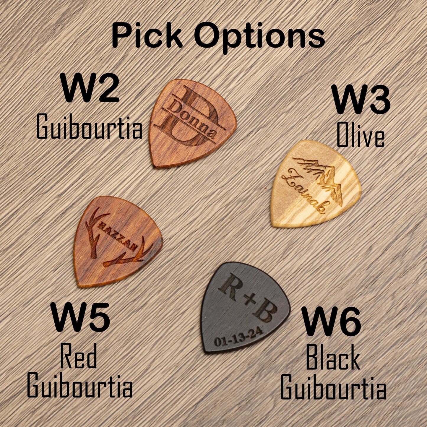 Personalized Wooden Guitar Pick Case: Engraved Musician Gift