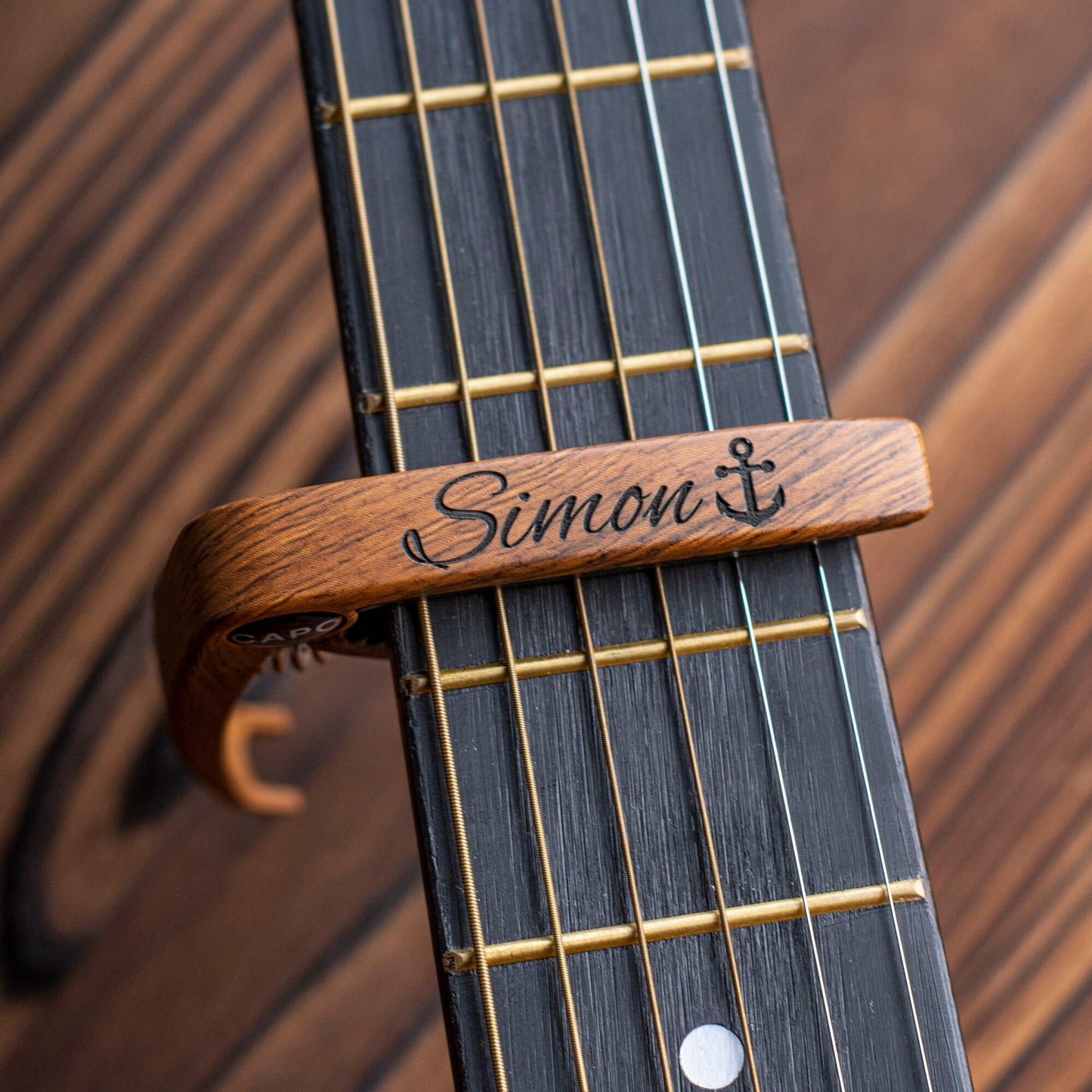 Personalized Wooden Guitar Pick Set: Engraved Plectrum Box, Musician Gift
