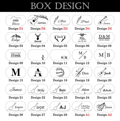 Personalized Zebra Wood Guitar Pick Case: Engraved Plectrum Holder