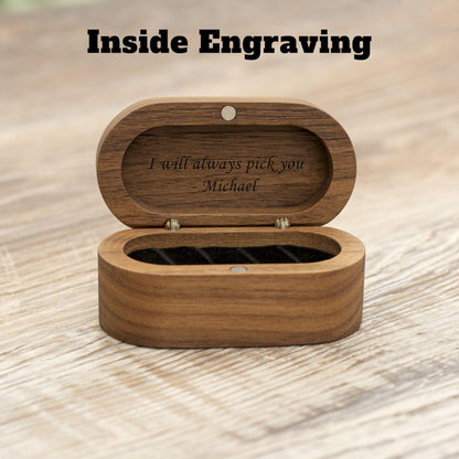 Personalized Wooden Guitar Pick Case, Engraved Plectrum Holder, Musician Gift