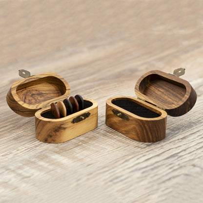 Personalized Zebrawood Guitar Pick Case: Engraved Plectrum Box, Musician Gift