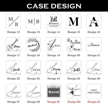 Personalized Wood 3D Guitar Pick Case, Custom Engraved Pick Box,  Christmas Gift for Guitarists