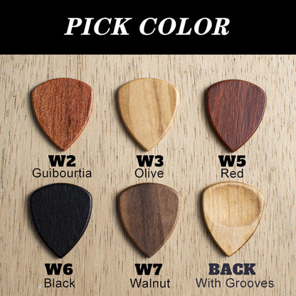 Personalized Wooden Guitar Picks with Case, Custom Guitar Pick Holder, Plectrum Box Guitar Player Gift, Father's Day, Gifts for Christmas