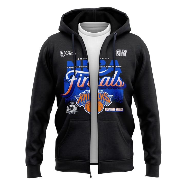 Men's New York Knicks Fanatics Charcoal 2026 Eastern Conference Champions Two-Sided Zip Hoodie