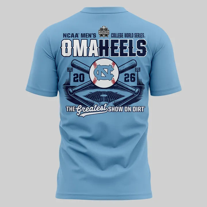 North Carolina Tar Heels 2026 Baseball College World Series Omaheels T-shirt
