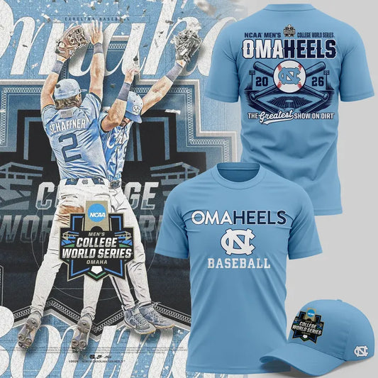 North Carolina Tar Heels 2026 Baseball College World Series Omaheels T-shirt