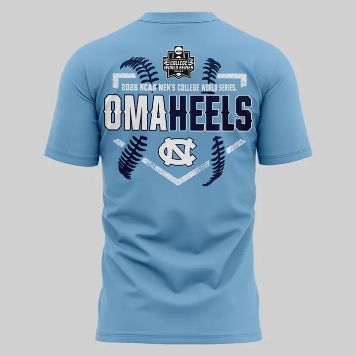 North Carolina Tar Heels 2026 Baseball College World Series Omaheels T-shirt