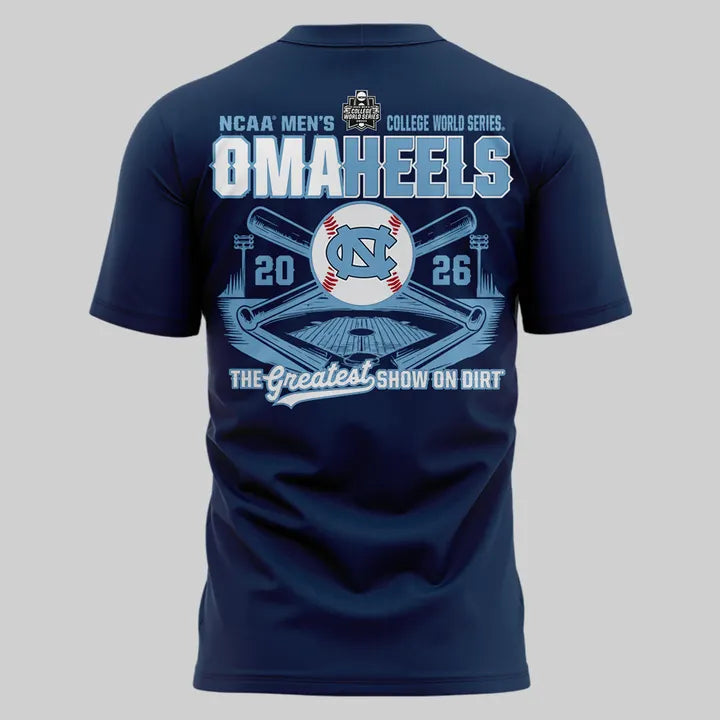 North Carolina Tar Heels 2026 Baseball College World Series Omaheels T-shirt