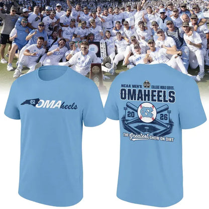 North Carolina Tar Heels 2026 Baseball College World Series Omaheels T-shirt