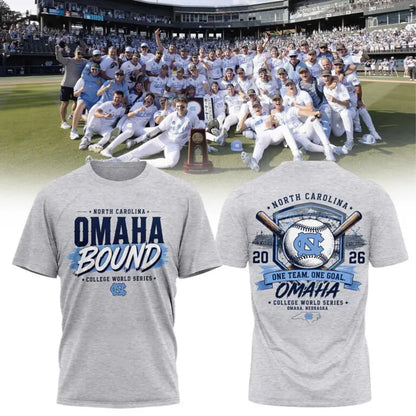 North Carolina Tar Heels 2026 Baseball College World Series Omaheels T-shirt