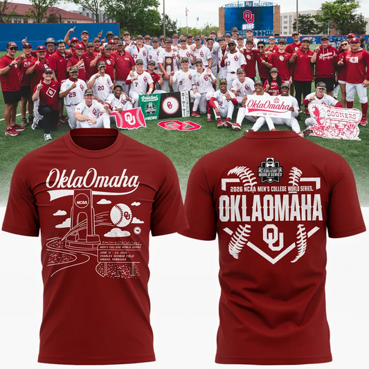 Sooners Crimson 2026 NCAA Division I Baseball National Champions Locker Room Shirt