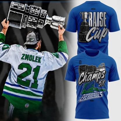 Florida Everblades Kelly Cup Champions 5X Championship Blue T-Shirt