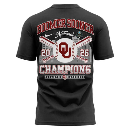 Oklahoma Sooners Charcoal 2026 NCAA Division I Baseball National Champions Locker Room T-Shirt