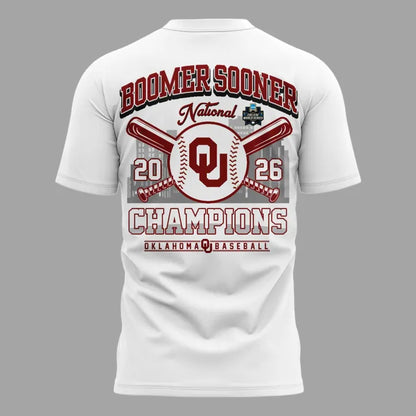 Oklahoma Sooners White 2026 NCAA Division I Baseball National Champions Locker Room T-Shirt