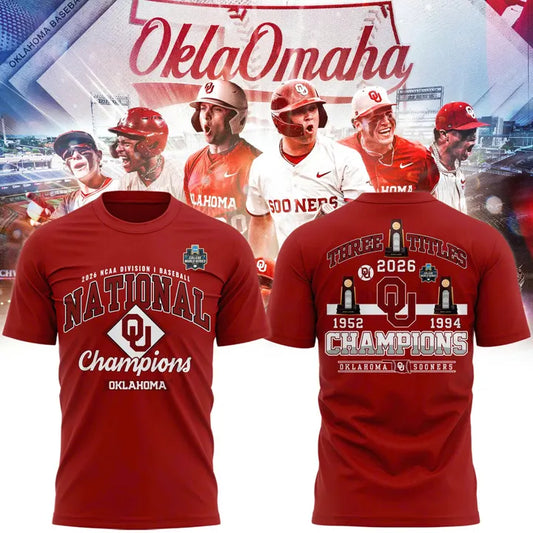 Oklahoma Sooners 2026 NCAA Baseball National Champions Locker Room T-Shirt - Black