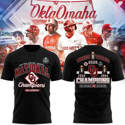 Oklahoma Sooners 2026 NCAA Baseball National Champions Locker Room T-Shirt - Black