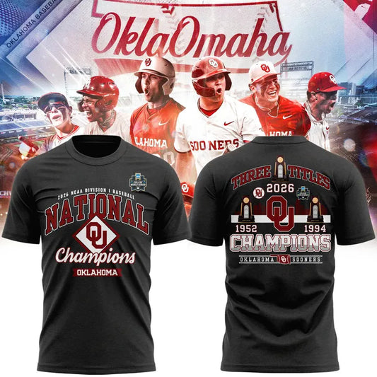 Oklahoma Sooners 2026 NCAA Baseball National Champions Locker Room T-Shirt - Charcoal Heather